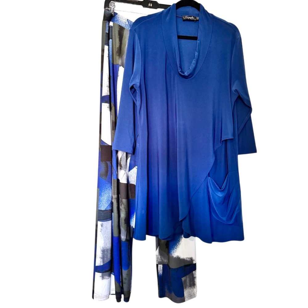 Sympli Blue Cowl Neck Tunic